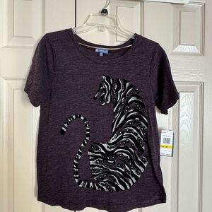 Democracy Tiger Animal Printed Tee Crew Neck T-Shirt for Women Sz M-NWT $48.